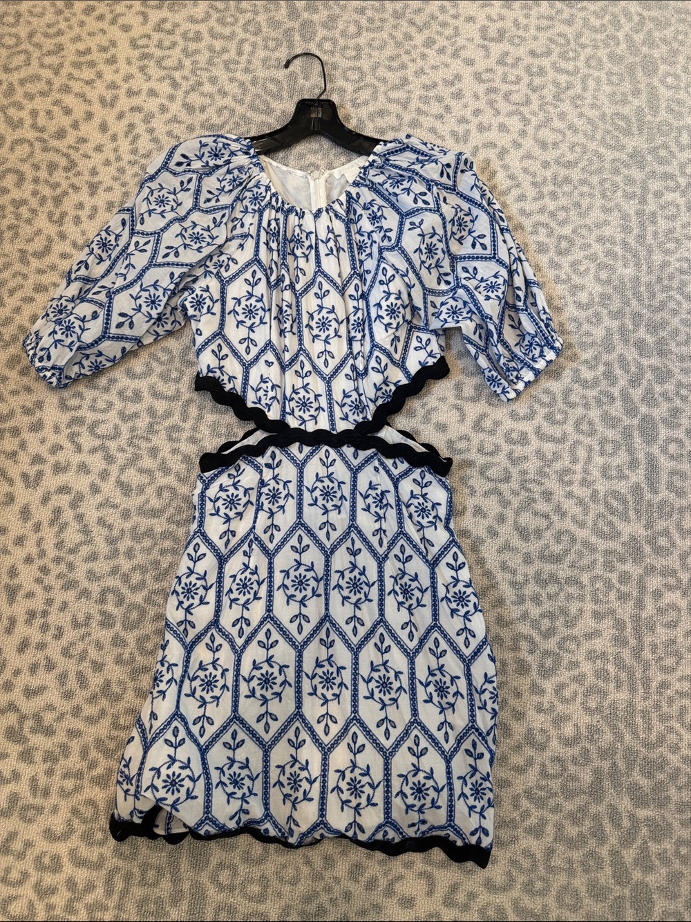 H&M White and Blue Patterned Two-Piece Dress Set